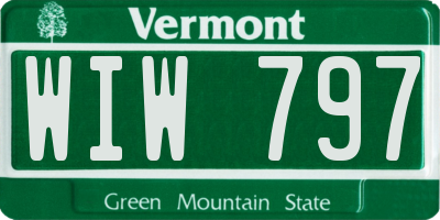 VT license plate WIW797