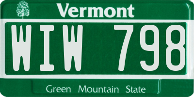 VT license plate WIW798