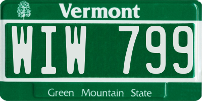 VT license plate WIW799