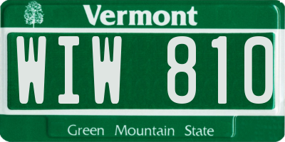 VT license plate WIW810
