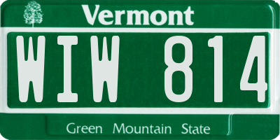 VT license plate WIW814