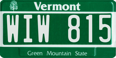 VT license plate WIW815