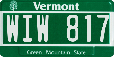 VT license plate WIW817