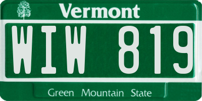 VT license plate WIW819
