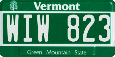 VT license plate WIW823