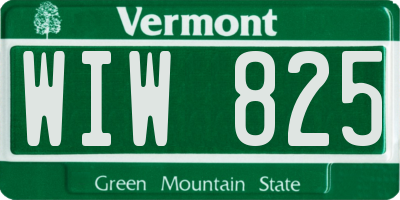 VT license plate WIW825