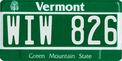 VT license plate WIW826