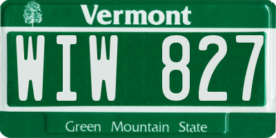 VT license plate WIW827