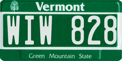 VT license plate WIW828