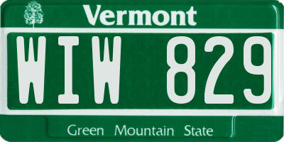 VT license plate WIW829