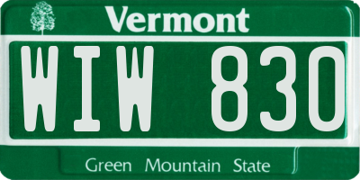VT license plate WIW830