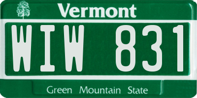 VT license plate WIW831