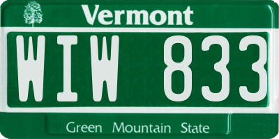 VT license plate WIW833