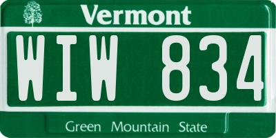 VT license plate WIW834