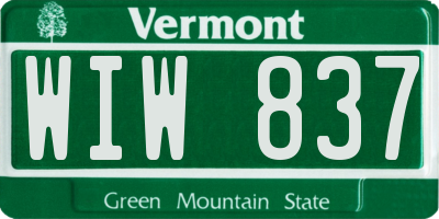 VT license plate WIW837
