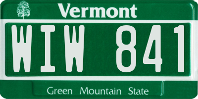 VT license plate WIW841