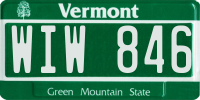 VT license plate WIW846