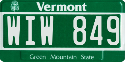 VT license plate WIW849