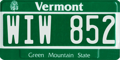 VT license plate WIW852