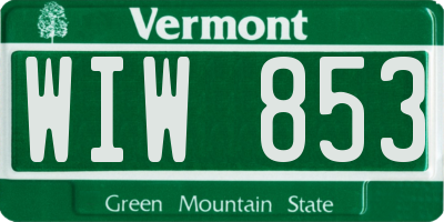 VT license plate WIW853
