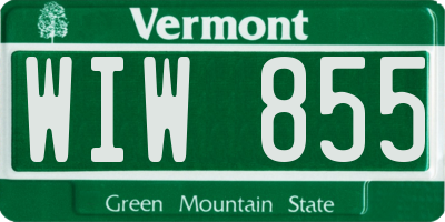 VT license plate WIW855