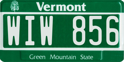 VT license plate WIW856