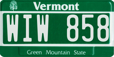 VT license plate WIW858