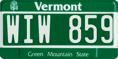 VT license plate WIW859