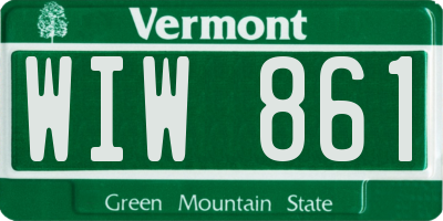 VT license plate WIW861