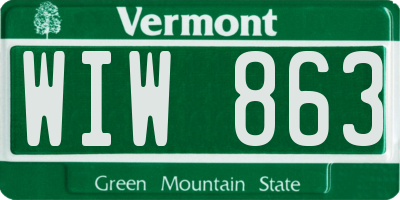 VT license plate WIW863