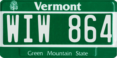 VT license plate WIW864