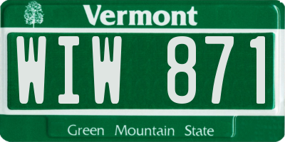 VT license plate WIW871
