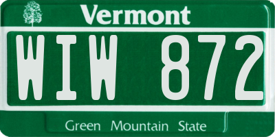 VT license plate WIW872