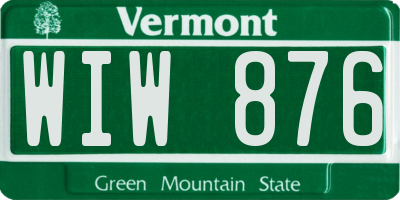VT license plate WIW876