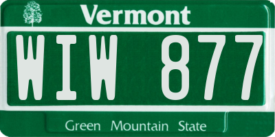 VT license plate WIW877