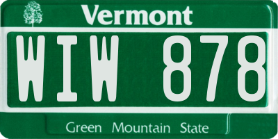 VT license plate WIW878