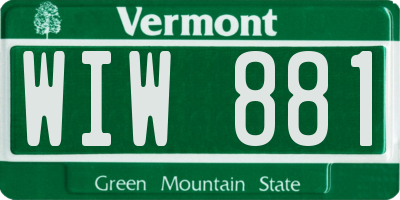 VT license plate WIW881