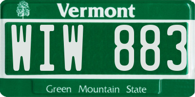 VT license plate WIW883
