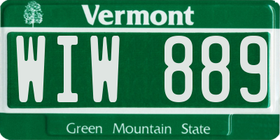 VT license plate WIW889