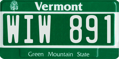 VT license plate WIW891