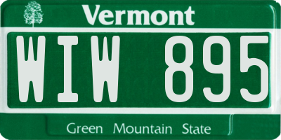 VT license plate WIW895