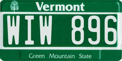 VT license plate WIW896