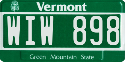 VT license plate WIW898
