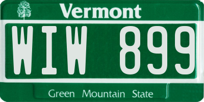 VT license plate WIW899