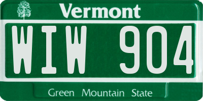 VT license plate WIW904
