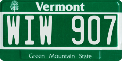 VT license plate WIW907