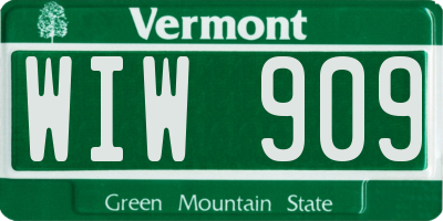 VT license plate WIW909