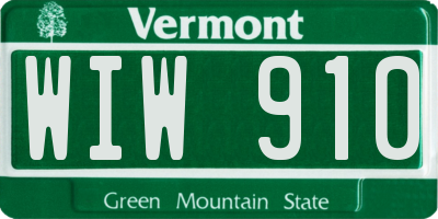 VT license plate WIW910
