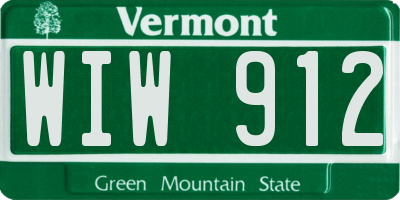 VT license plate WIW912