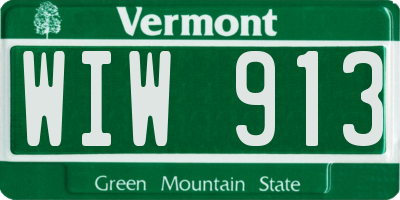 VT license plate WIW913
